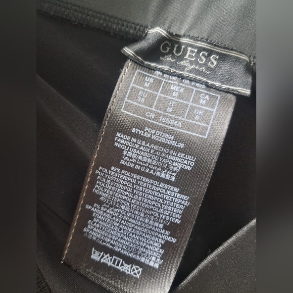 Guess Black Low Sheen Wet Look Spandex Leggings - Picture 2 of 10